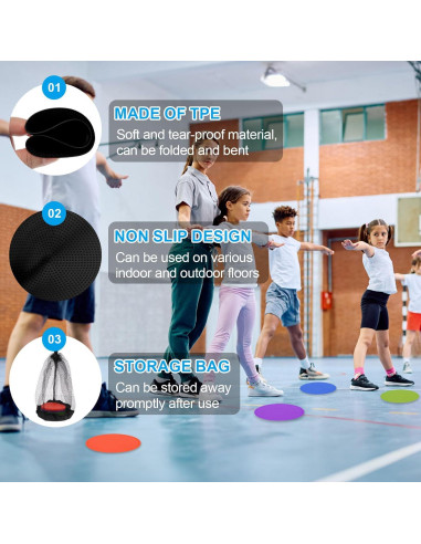 Marcadores de Punto PATIKIL 23 cm TPE Antideslizantes 12 Piezas