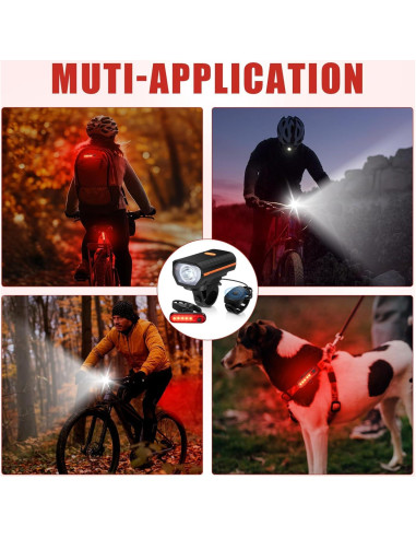 Conjunto de Luces LED para Bicicleta Hanaive TE3533 4 Juegos