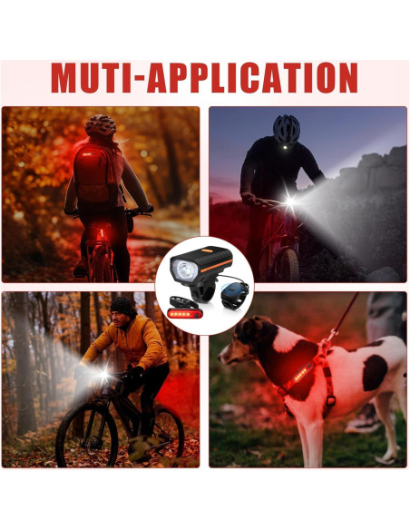 Conjunto de Luces LED para Bicicleta Hanaive TE3533 4 Juegos