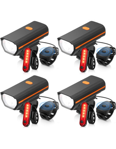 Conjunto de Luces LED para Bicicleta Hanaive TE3533 4 Juegos