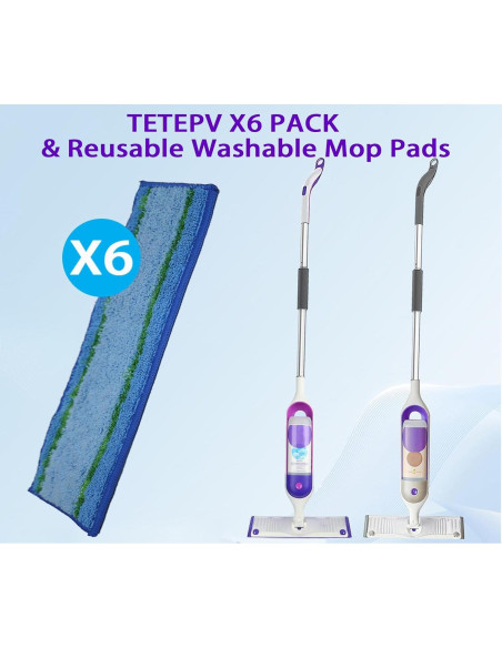 Paños de Microfibra Reutilizables TETEPV para Mopa Swiffer PowerMop - 10 Paquete