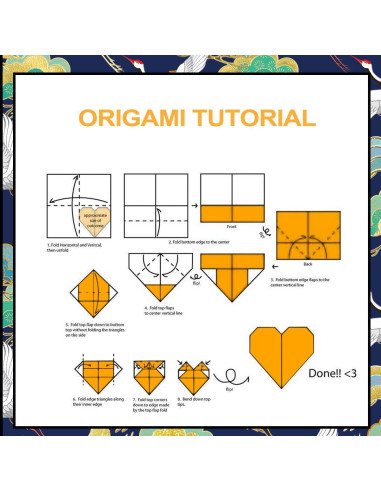 Papel Washi Japonés PaperKiddo para Origami 100 Hojas 15x15 cm