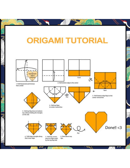 Papel Washi Japonés PaperKiddo para Origami 100 Hojas 15x15 cm