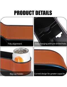 Organizador de Asiento para Coche Hbxdeco Marrón Conductor 2