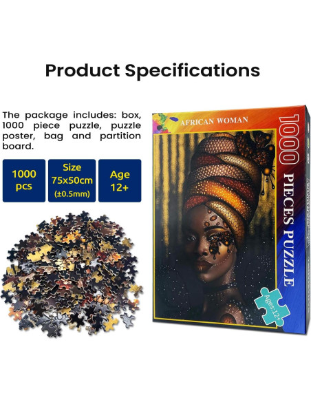 Rompecabezas de Madera 1000 Piezas Mariposa Africana AZYVv