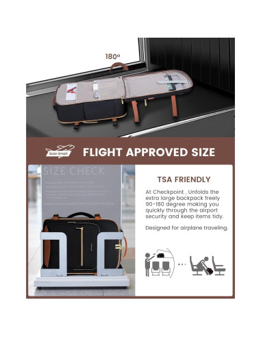Mochila de Viaje LOVEVOOK 40L Unisex Aprobada por Aerolíneas