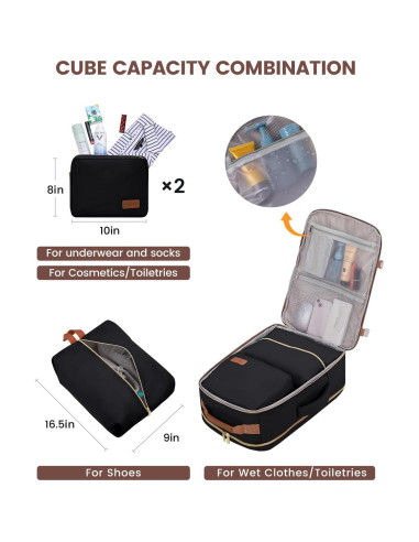 Mochila de Viaje LOVEVOOK 40L Unisex Aprobada por Aerolíneas