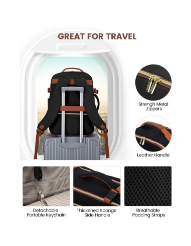 Mochila de Viaje LOVEVOOK 40L Unisex Aprobada por Aerolíneas