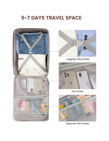 Mochila de Viaje LOVEVOOK 40L Unisex Aprobada por Aerolíneas