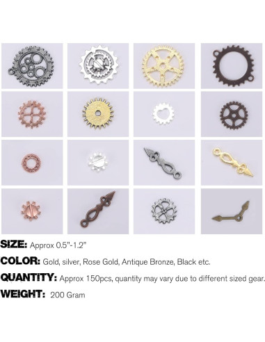 Colgantes Engranajes Steampunk BigOtters 200g - Mezcla de Colores