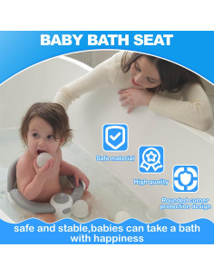 Asiento de Baño para Bebés Azul - Antideslizante y Seguro 2