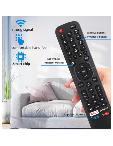 Control Remoto Reemplazo Hisense 4K ULED HD Android EN2A27