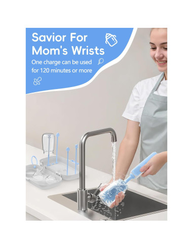 Limpiador Eléctrico de Botellas YASEW 2000mAh Azul