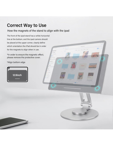 Soporte Magnético Ajustable 360 POQCCT para iPad Pro 12.9"