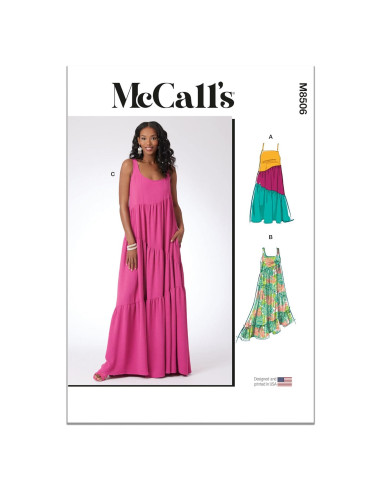 Patrón de Costura McCall's M8506 para Vestidos Asimétricos 8-16
