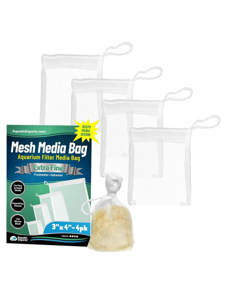 Bolsas de Medios de Acuario Aquatic Experts 150 Micrones 4 Pzas