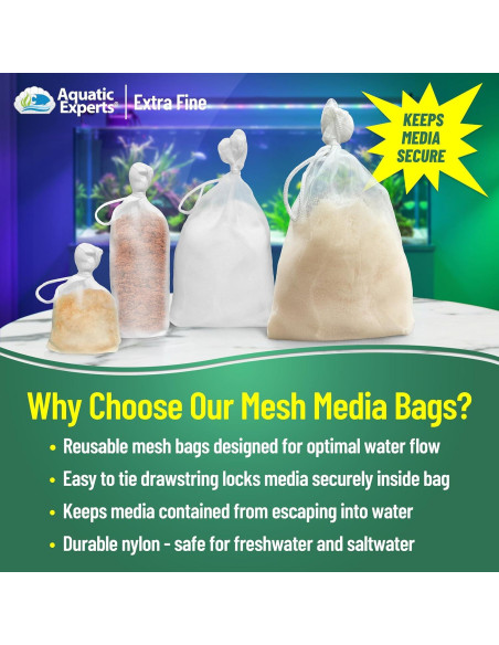 Bolsas de Medios de Acuario Aquatic Experts 150 Micrones 4 Pzas