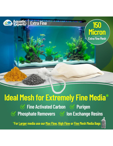 Bolsas de Medios de Acuario Aquatic Experts 150 Micrones 4 Pzas