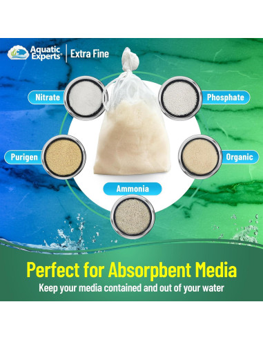 Bolsas de Medios de Acuario Aquatic Experts 150 Micrones 4 Pzas