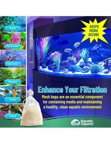 Bolsas de Medios de Acuario Aquatic Experts 150 Micrones 4 Pzas