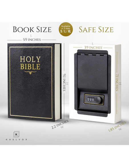 Caja de Libro Falsa KASLVOX Grande con Cerradura de Combinación Caja de Libro Falsa KASLVOX Grande con Cerradura de Combinación