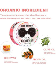 Cera de Control de Bordes Goiple 4oz Durazno Dulce Fijación Fuerte 2