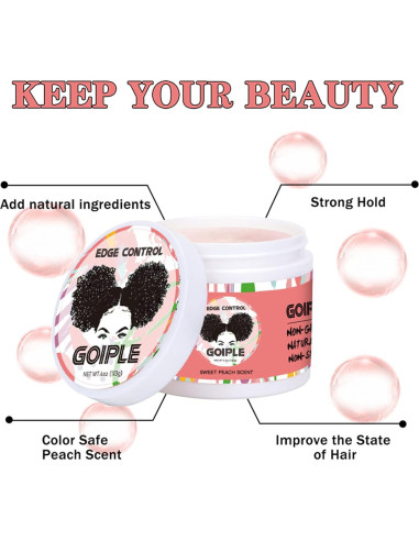 Cera de Control de Bordes Goiple 4oz Durazno Dulce Fijación Fuerte