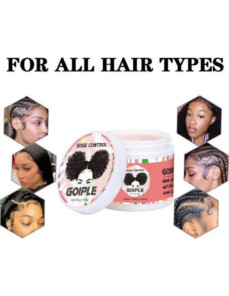 Cera de Control de Bordes Goiple 4oz Durazno Dulce Fijación Fuerte