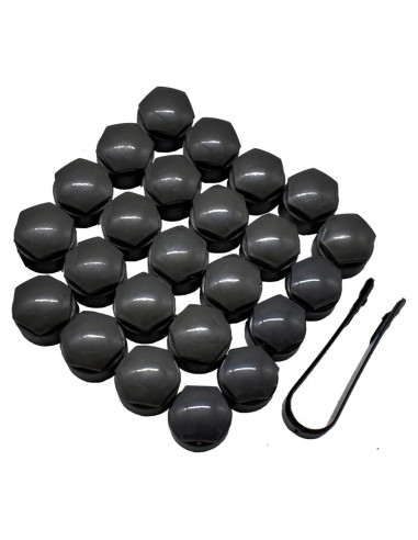 Tapas Centrales de Rueda XUKEY para Audi - 20pcs 25mm Negro