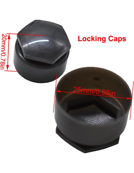 Tapas Centrales de Rueda XUKEY para Audi - 20pcs 25mm Negro