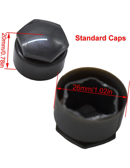 Tapas Centrales de Rueda XUKEY para Audi - 20pcs 25mm Negro