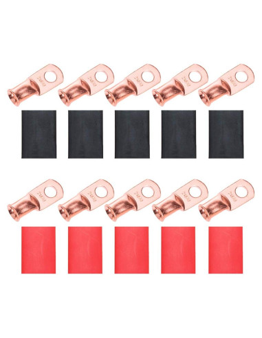 Paquete de 10 terminales de anillo de cobre RockDIG 2 AWG 5/16"