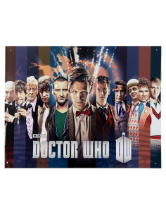 Cartel de Lata Doctor Who Collage 40.6x31.8cm Licencia Oficial