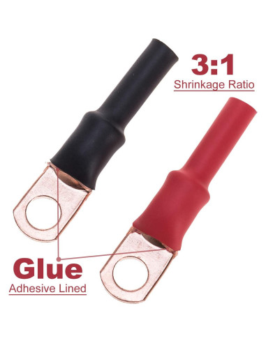 Paquete de 10 terminales de anillo de cobre RockDIG 2 AWG 5/16"