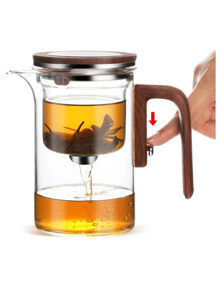 Tetera de Vidrio Enchanti 600ml con Infusor y Colador