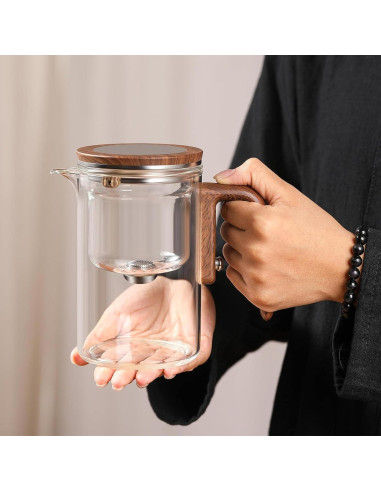 Tetera de Vidrio Enchanti 600ml con Infusor y Colador