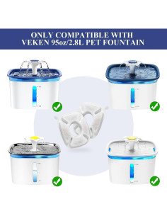 Filtros de Reemplazo para Fuente de Agua para Gatos SHUS 8 Pcs 2