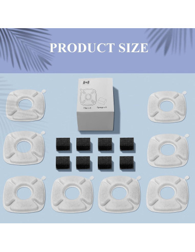 Filtros de Reemplazo para Fuente de Agua para Gatos SHUS 8 Pcs