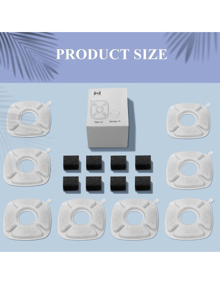 Filtros de Reemplazo para Fuente de Agua para Gatos SHUS 8 Pcs