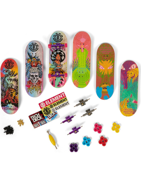 Paquete de Bonificación Tech Deck Fingerboard 6 Tablas Personalizables