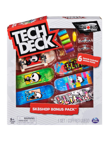 Paquete de Bonificación Tech Deck Fingerboard 6 Tablas Personalizables