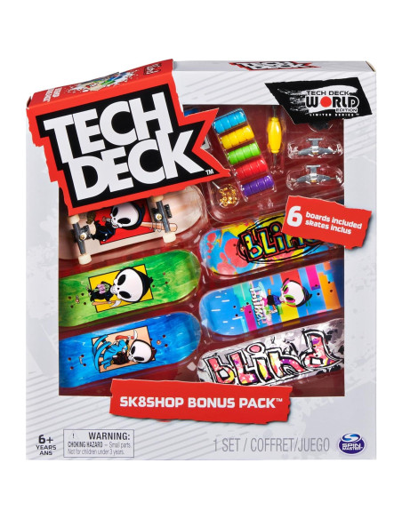 Paquete de Bonificación Tech Deck Fingerboard 6 Tablas Personalizables