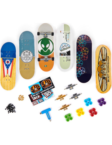 Paquete de Bonificación Tech Deck Fingerboard 6 Tablas Personalizables