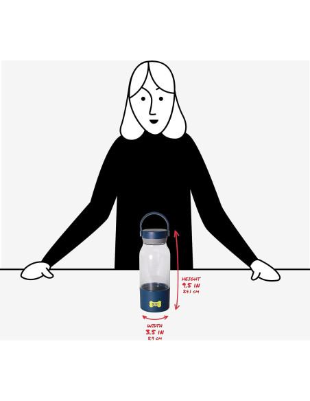 Botella de Tritan para Perros 1.0L con Bol 350ml Navy