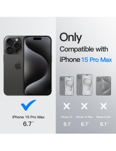 Funda JETech con Anillo Rotatable 360 para iPhone 15 Pro Max 2