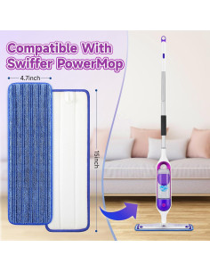 8 Almohadillas de Mopa Reutilizables Ashsajkd para Swiffer 33-38 cm 2