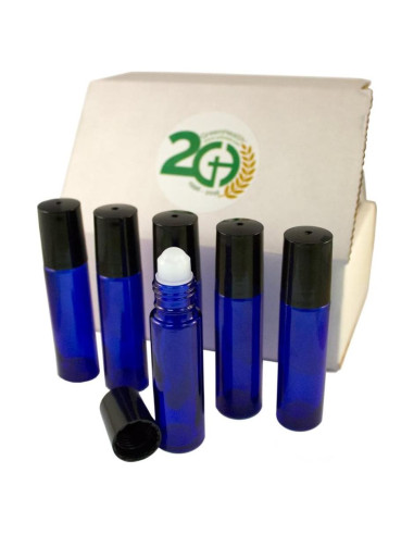 Botellas de vidrio azul cobalto para aromaterapia 10ml - Set de 6
