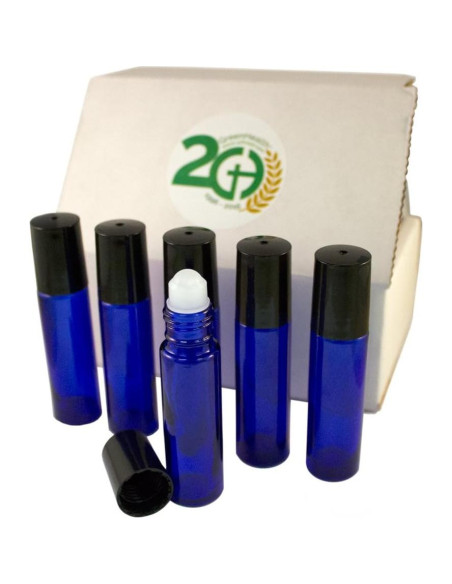 Botellas de vidrio azul cobalto para aromaterapia 10ml - Set de 6