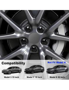 Tapas de Centro de Rueda H3JANG para Tesla Model 3 Y 19" 20" 2