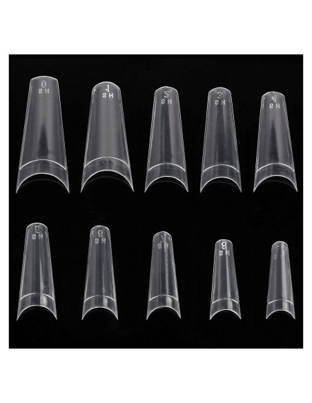 500 Consejos de Uñas Acrílicas Transparentes BTYMS Media Cubierta